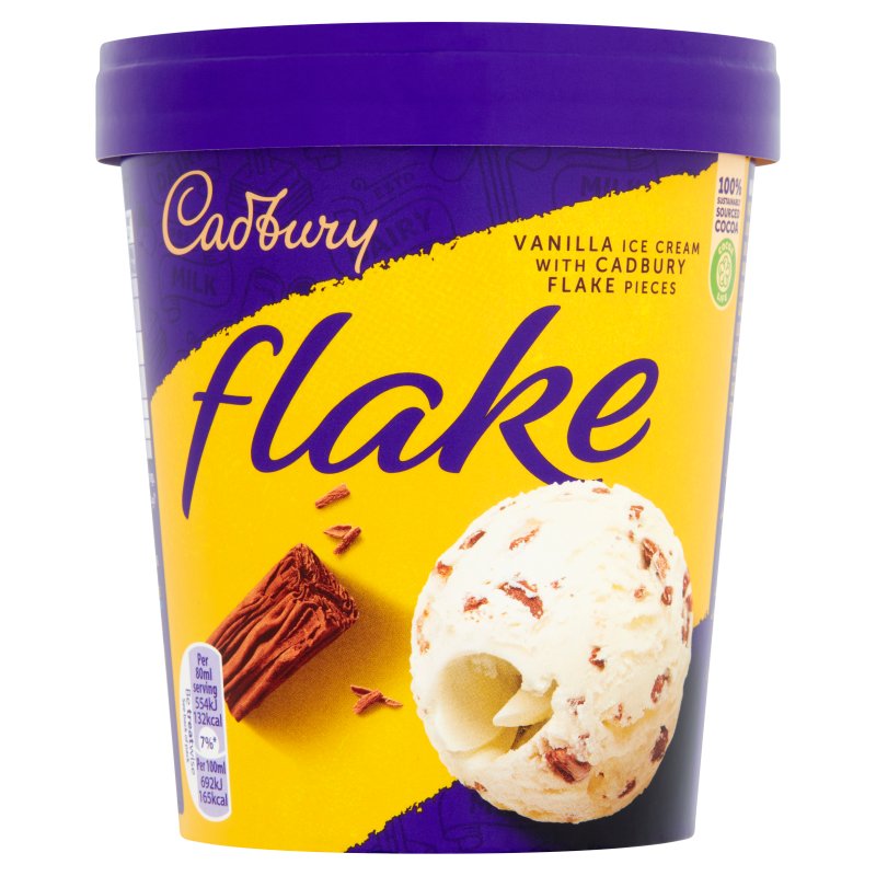 Cadbury Flake Ice Cream Tub 480ml (6 Pack)