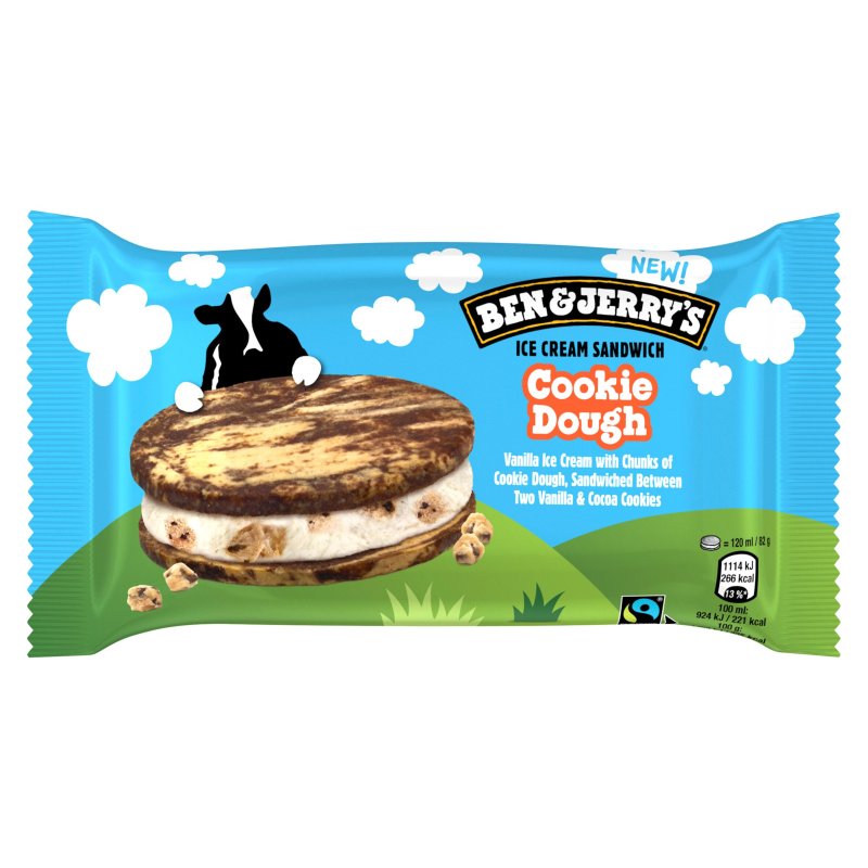 Ben & Jerry's Cookie Dough Ice Cream Sandwich 120ml (25 Pack